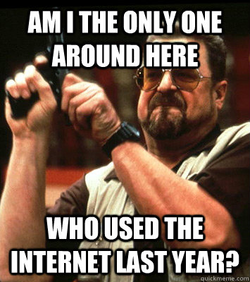 am i the only one around here who used the internet last ye - Angry walter