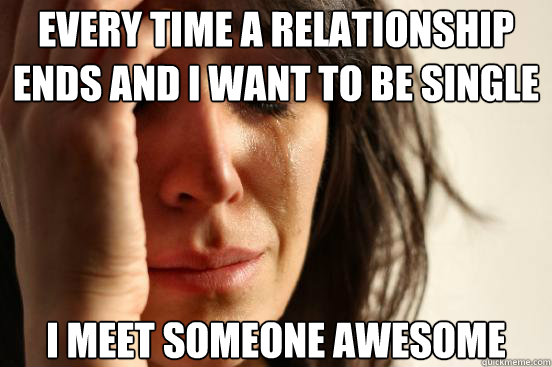 every time a relationship ends and i want to be single i mee - First World Problems