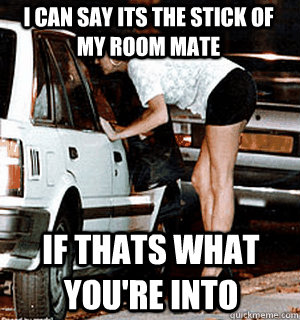 i can say its the stick of my room mate if thats what youre - Karma Whore