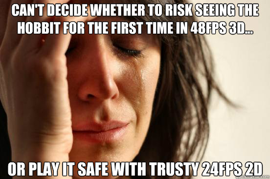 cant decide whether to risk seeing the hobbit for the first - First World Problems