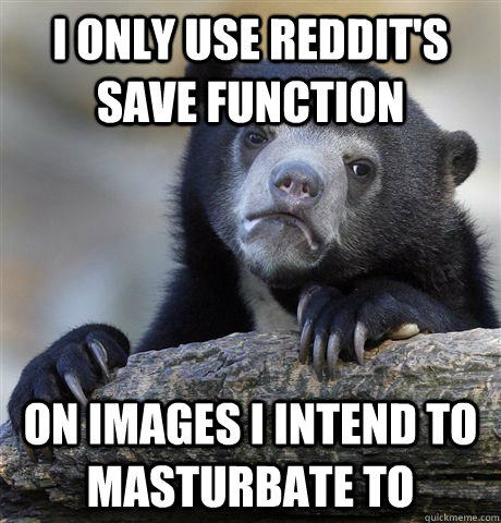 i only use reddits save function on images i intend to mast - Confession Bear