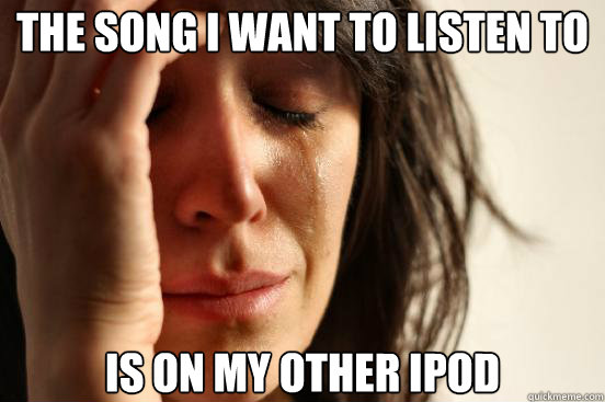 the song i want to listen to is on my other ipod - First World Problems