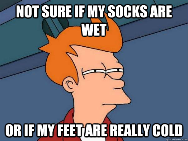 not sure if my socks are wet or if my feet are really cold - Futurama Fry