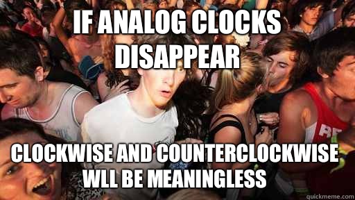 if analog clocks disappear clockwise and counterclockwise wl - Sudden Clarity Clarence