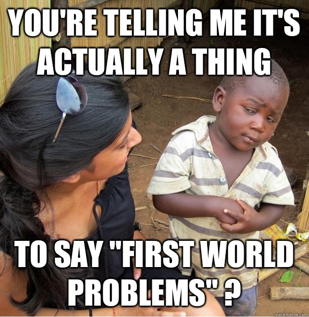 Youre telling me its actually a thing To say first world pro - Skeptical Third World Kid