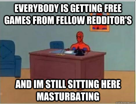 everybody is getting free games from fellow redditors and  - Spiderman Desk