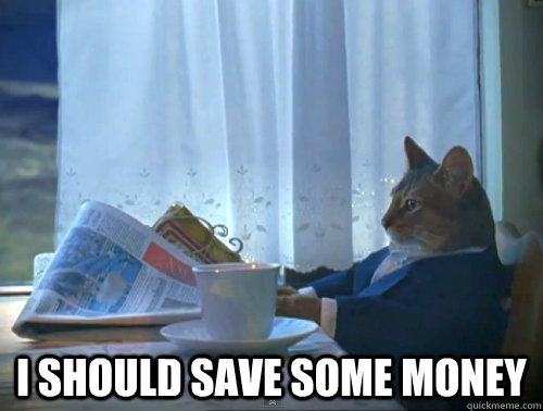 i should save some money - The One Percent Cat