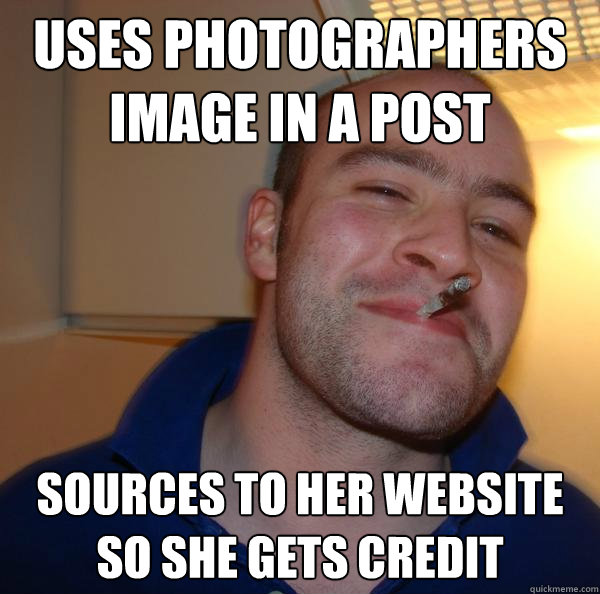 uses photographers image in a post sources to her website so - Good Guy Greg