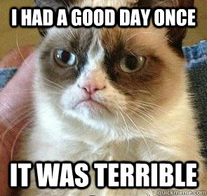 i had a good day once it was terrible -