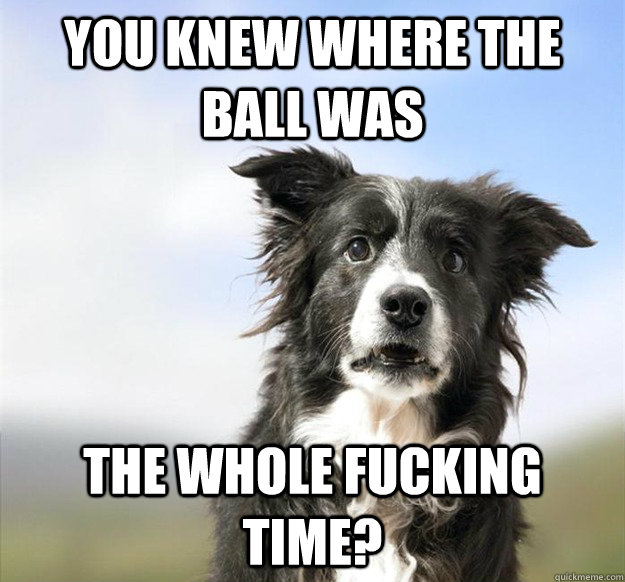 you knew where the ball was the whole fucking time -