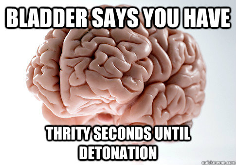 bladder says you have thrity seconds until detonation - Scumbag Brain