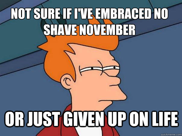 not sure if ive embraced no shave november or just given up - Futurama Fry