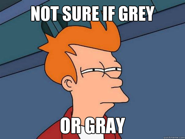 not sure if grey or gray - Futurama Fry