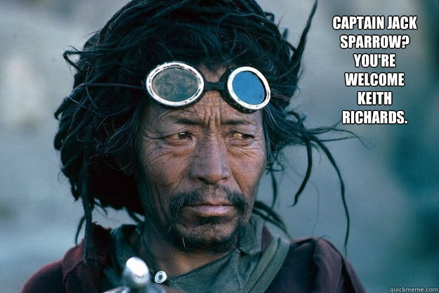 captain jack sparrow youre welcome keith richards - Himalayan Hipster