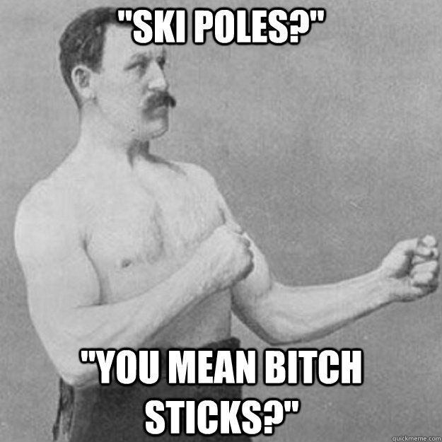 ski poles you mean bitch sticks - overly manly man