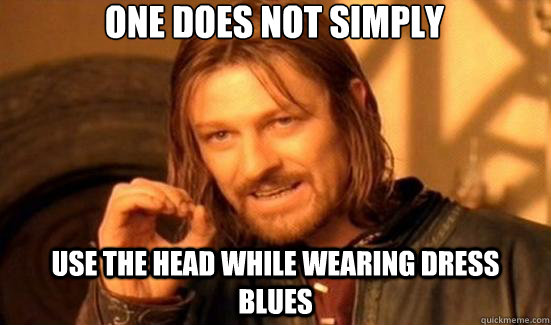 one does not simply use the head while wearing dress blues - 90s Boromir