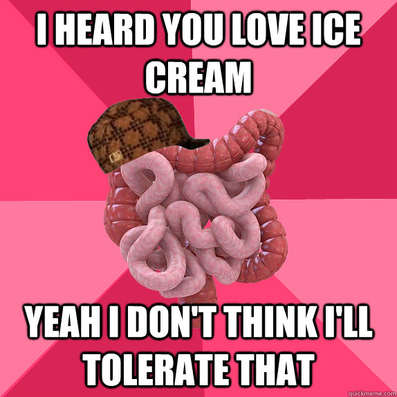 i heard you love ice cream yeah i dont think ill tolerate - Scumbag Intestines