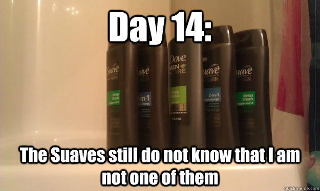 day 14 the suaves still do not know that i am not one of th -