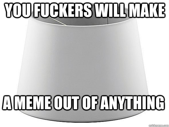 you fuckers will make a meme out of anything -