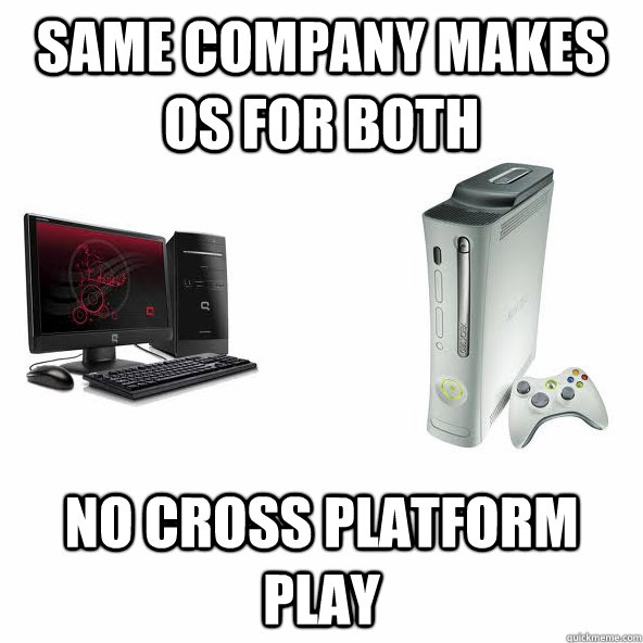 same company makes os for both no cross platform play - window