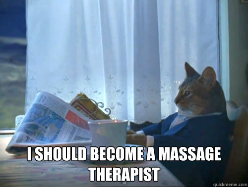 i should become a massage therapist - The One Percent Cat
