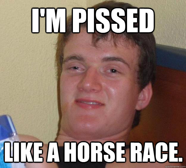 im pissed like a horse race - 10 Guy