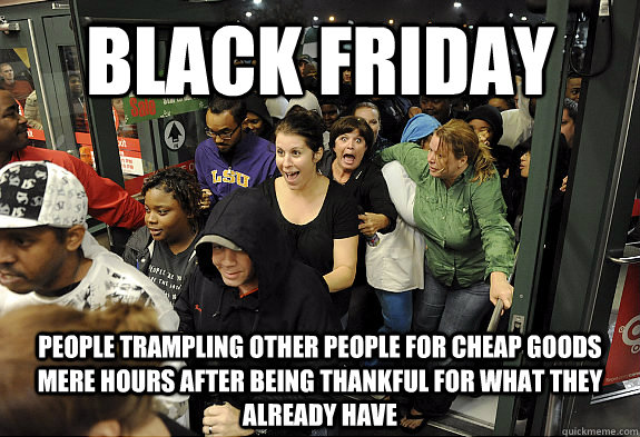 black friday people trampling other people for cheap goods m -