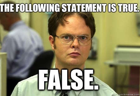 The following statement is true False - Schrute
