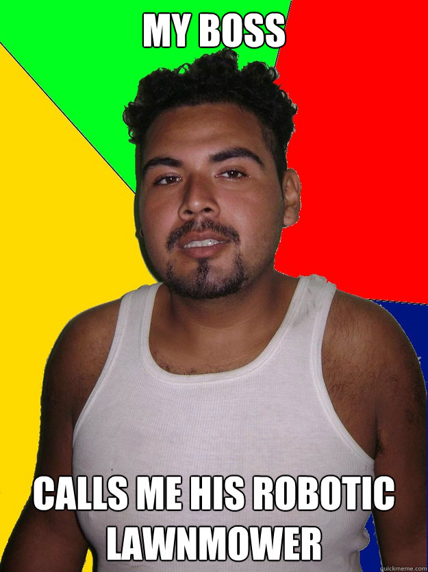 my boss calls me his robotic lawnmower - Well Intended Mexican