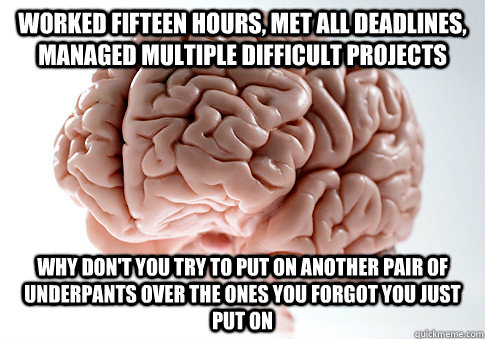 worked fifteen hours met all deadlines managed multiple di - Scumbag Brain