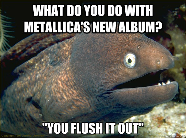 what do you do with metallicas new album you flush it out - Bad Joke Eel
