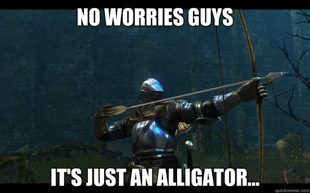 no worries guys its just an alligator - Optimistic Dark Souls player