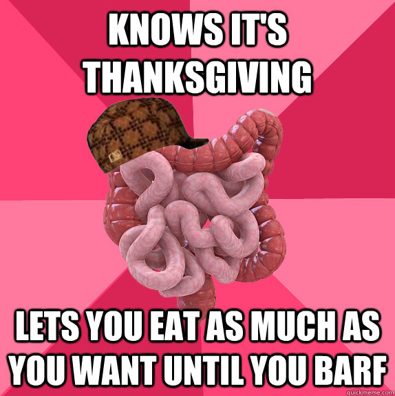 knows its thanksgiving lets you eat as much as you want unt - Scumbag Intestines