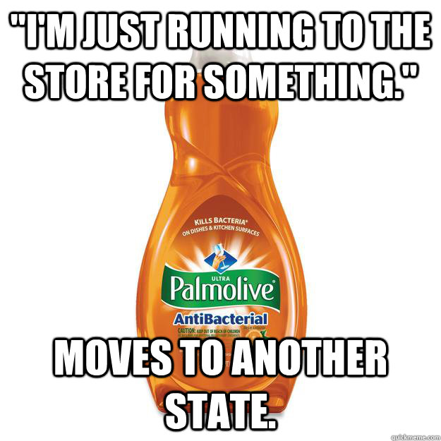 im just running to the store for something moves to anot - Dishonest Dishsoap
