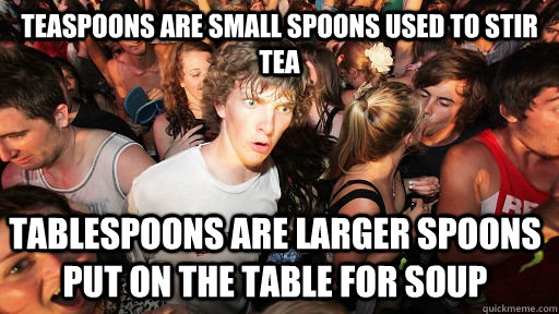 teaspoons are small spoons used to stir tea tablespoons are - Sudden Clarity Clarence