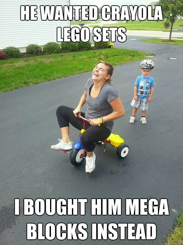 he wanted crayola lego sets i bought him mega blocks instead - Hysterically Psycho Mom