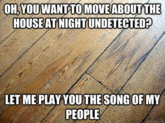 oh you want to move about the house at night undetected l -