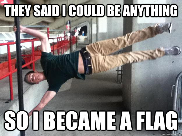 they said i could be anything so i became a flag - Fitness Redditor