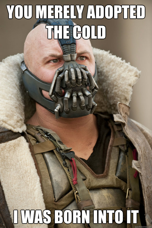 you merely adopted the cold i was born into it - Bane Face