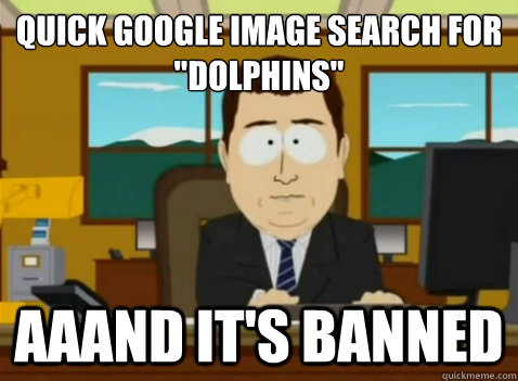 quick google image search for dolphins aaand its banned - South Park Banker