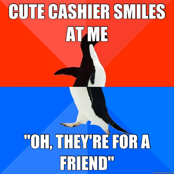 CUTE CASHIER SMILES AT ME