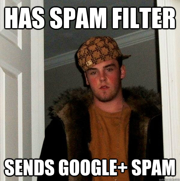 has spam filter sends google spam - Scumbag Steve