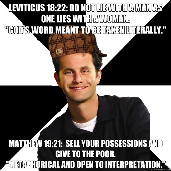 leviticus 1822 do not lie with a man as one lies with a wo - Scumbag Christian