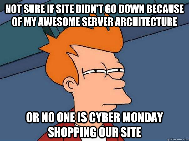 not sure if site didnt go down because of my awesome server - Futurama Fry