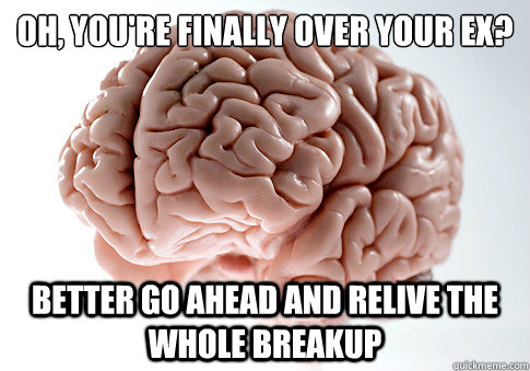 oh youre finally over your ex better go ahead and relive - Scumbag Brain