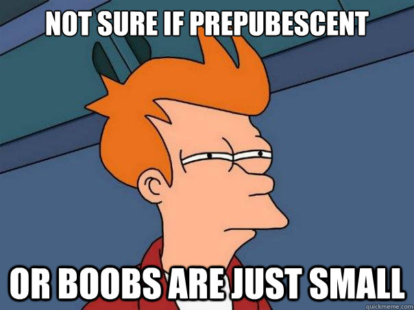 not sure if prepubescent or boobs are just small - Futurama Fry
