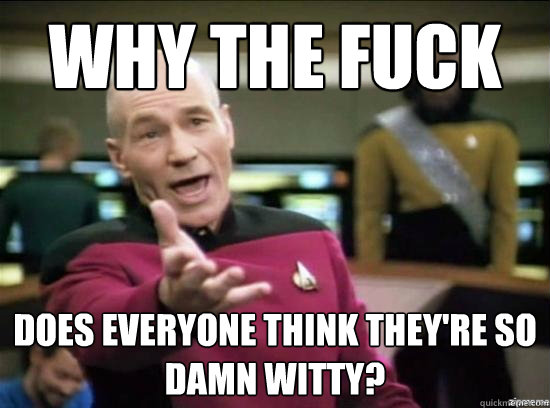 why the fuck does everyone think theyre so damn witty - Annoyed Picard HD