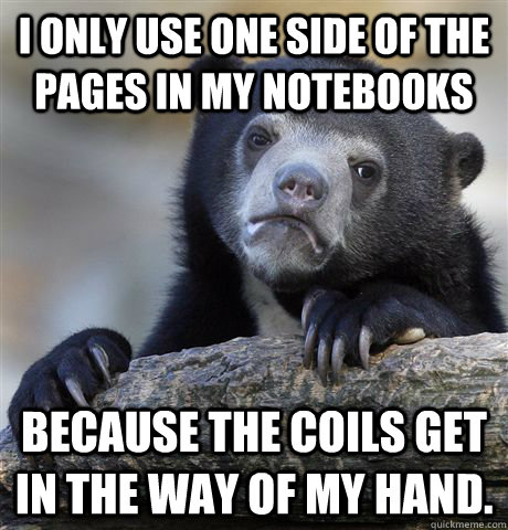 i only use one side of the pages in my notebooks because the - Confession Bear