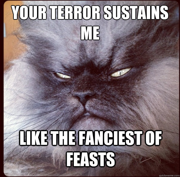 your terror sustains me like the fanciest of feasts - Overlord Cat