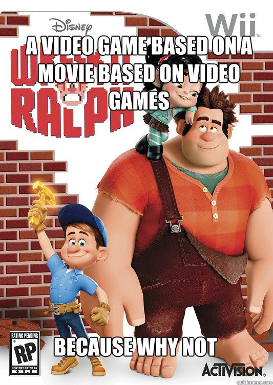 a video game based on a movie based on video games because w -